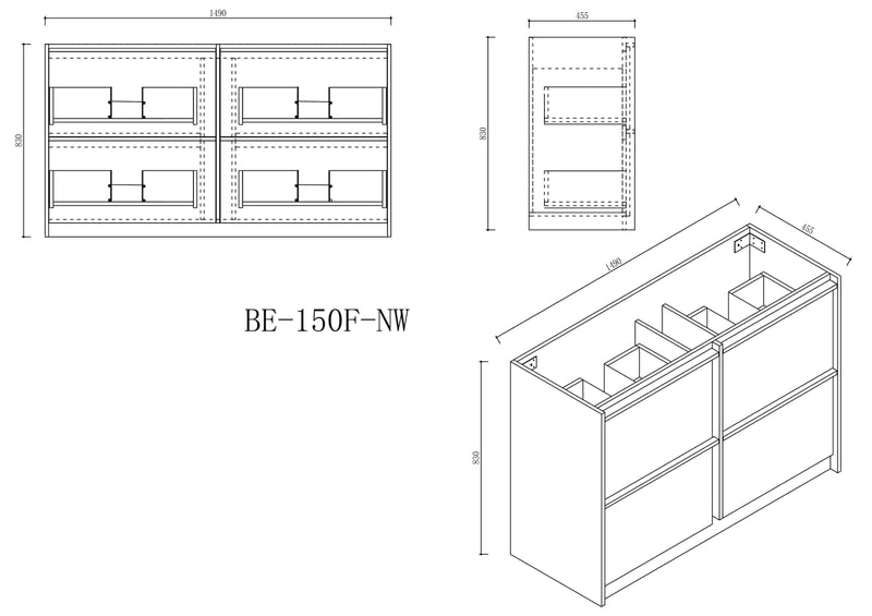 Bella 1500mm Freestanding Cabinet - Notaio Walnut mercioaustralia