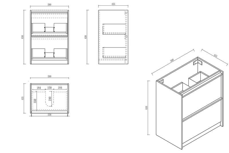 Bella 600mm Freestanding Cabinet - Notaio Walnut mercioaustralia