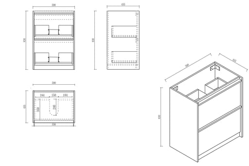 Bella 600mm Freestanding Cabinet - Notaio Walnut mercioaustralia