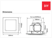 Novaline II Large Square Exhaust Fan Mercator