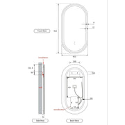 AULIC BEAU MONDE LED MIRROR BRUSHED GOLD 3 COLOUR LIGHTS 450X900MM - FIL Kitchen Bathroom