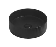 Fluted Above Counter  Round Basin Matte Black 360x360x115mm - FIL Kitchen Bathroom