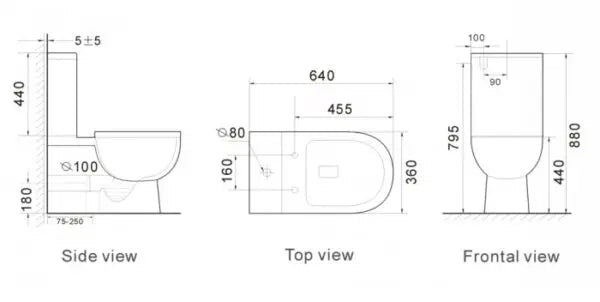 BELLA RIMLESS TOILET SUITE FIL Kitchen Bathroom
