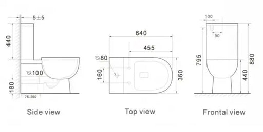 BELLA RIMLESS TOILET SUITE FIL Kitchen Bathroom