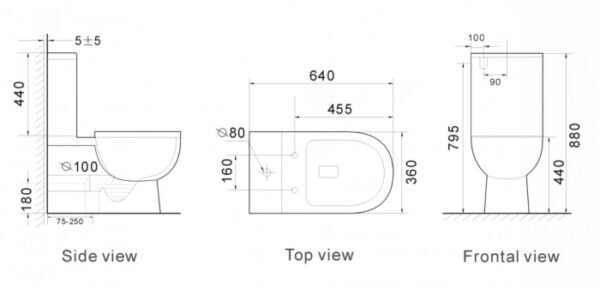 BELLA RIMLESS TOILET SUITE