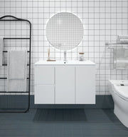 BIANCA 900mm MDF Wall-Hung Vanity (LHD) mercioaustralia