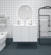 BIANCA 900mm MDF Wall-Hung Vanity (RHD) mercioaustralia