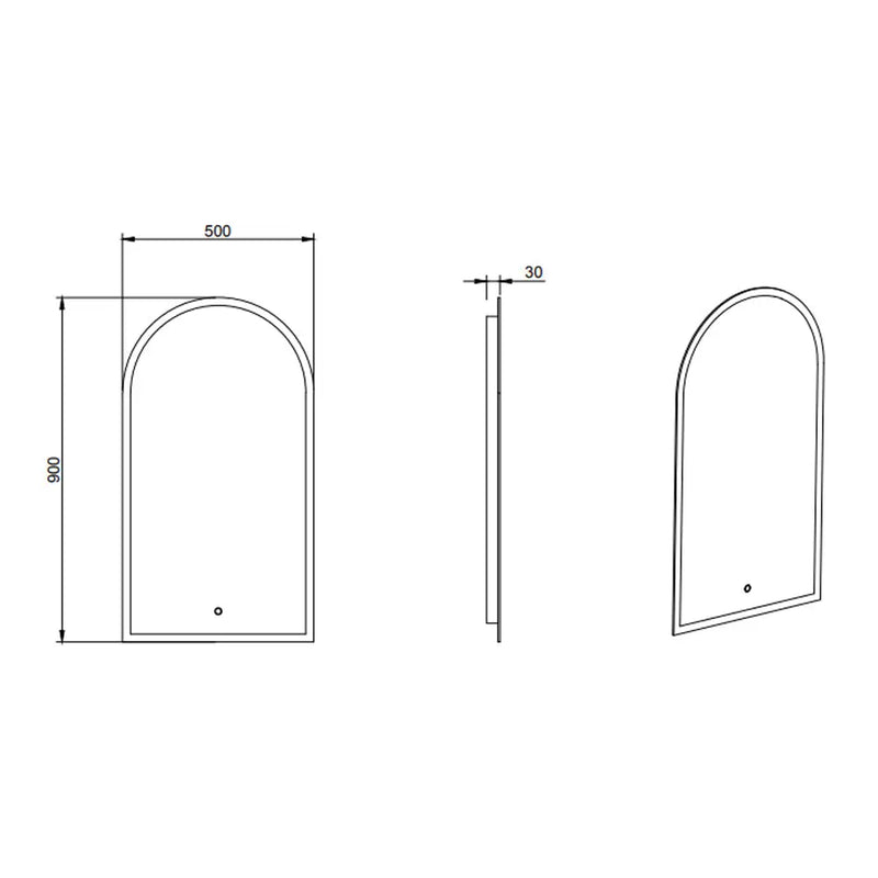 INFINITY BIANCO LED MIRROR 3 COLOUR LIGHTS WITH TOUCH SENSOR SWITCH 500X900MM - FIL Kitchen Bathroom