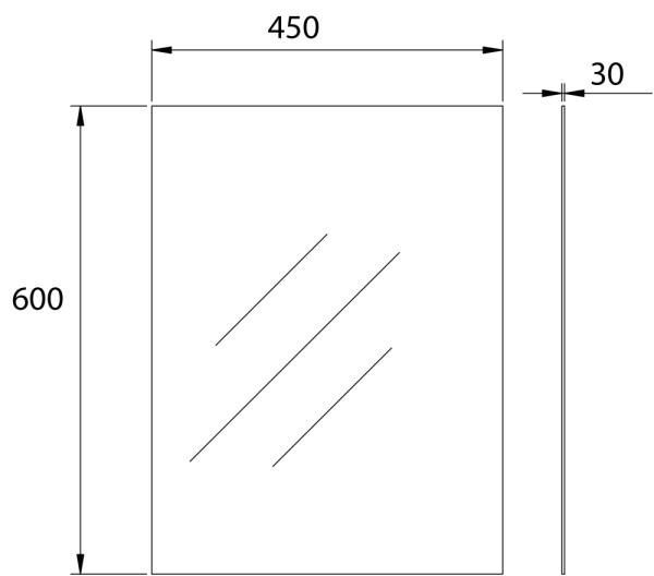 Plain Mirror 45cm Pencil-edge