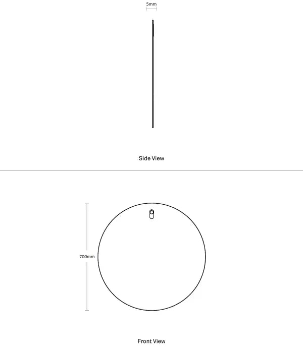 Plain Mirror Round 70cm Pencil-edge FIL Kitchen Bathroom