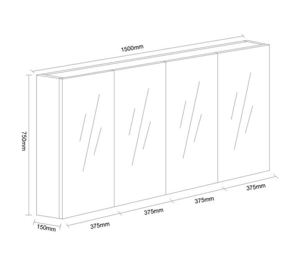 PVC Shaving Cabinet 1500mm