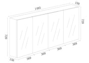 MDF Shaving Cabinet 1500mm - Gloss White mercioaustralia