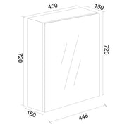 MDF Shaving Cabinet 450mm - Gloss White mercioaustralia