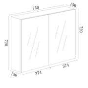 PVC Shaving Cabinet 750mm - Gloss White mercioaustralia