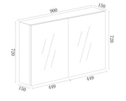 MDF Shaving Cabinet 900mm - Gloss White mercioaustralia