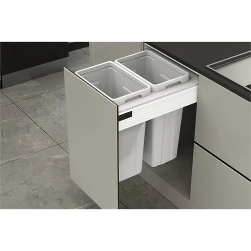 DWD BIN 2 x 21 LITRES, 450W CABINET, SUIT 500MM DEEP DRAWER (WHITE) nikpol