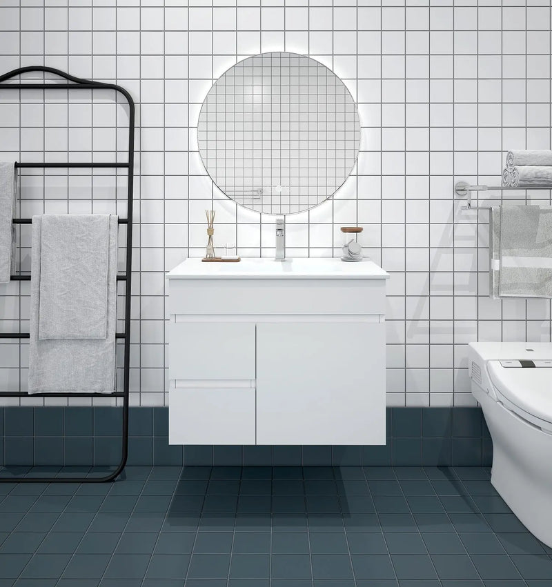 BIANCA 750mm PVC Wall-Hung Vanity (LHD) mercioaustralia