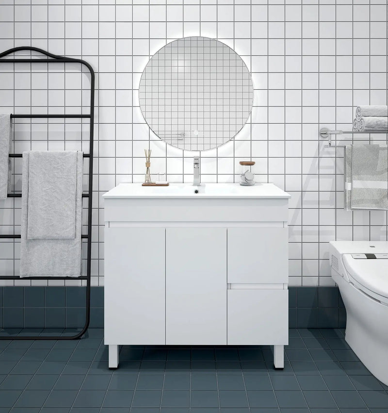BIANCA 900mm PVC Freestanding Vanity (RHD) mercioaustralia