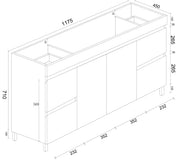 BIANCA 1200mm PVC Freestanding Vanity mercioaustralia