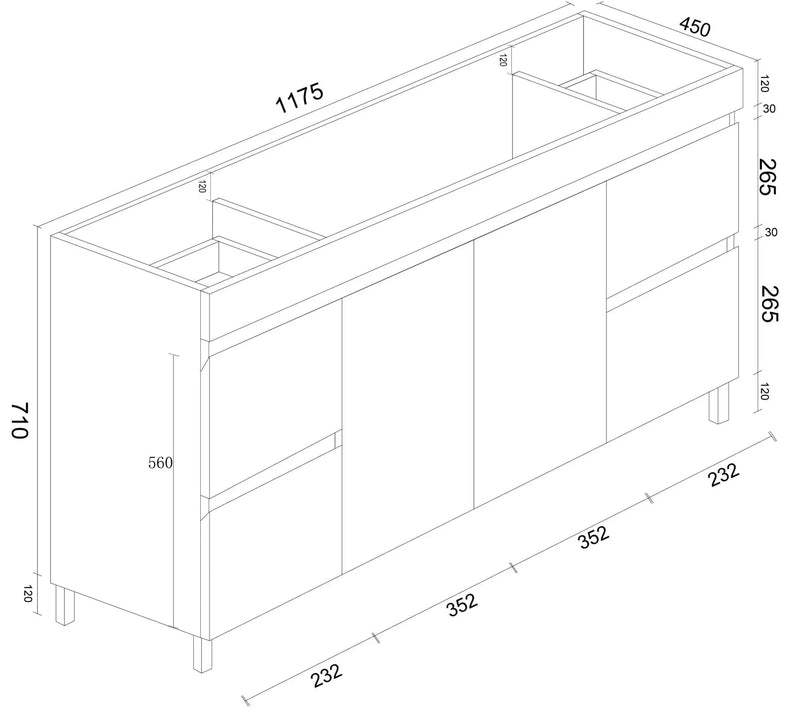 BIANCA 1200mm PVC Freestanding Vanity mercioaustralia