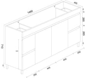 BIANCA 1500mm PVC Freestanding Vanity mercioaustralia