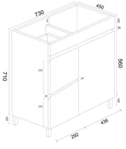 BIANCA 750mm PVC Freestanding Vanity (LHD) mercioaustralia