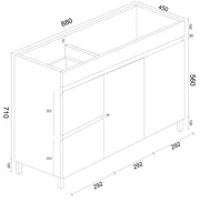 BIANCA 900mm PVC Freestanding Vanity (LHD) mercioaustralia