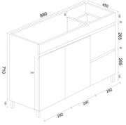 BIANCA 900mm PVC Freestanding Vanity (RHD) mercioaustralia