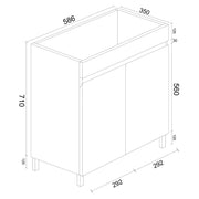 BIANCA 600mm PVC Slim Freestanding Vanity mercioaustralia