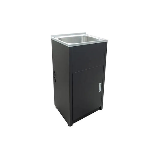 LAUNDRY CABINET AND STAINLESS STEEL TUB 455MM MATTE BLACK FIL Kitchen Bathroom