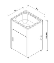 LAUNDRY CABINET AND STAINLESS STEEL TUB 600MM MATTE BLACK FIL Kitchen Bathroom