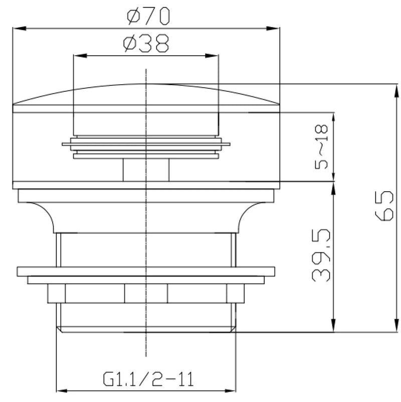 40MM Bathtub Pop-Up Waste LK-B40DNF/LK-B40DOF