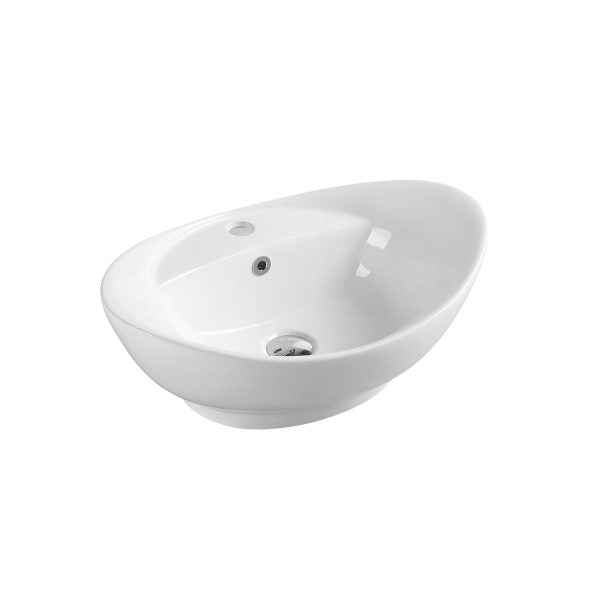 Boat 59M Oval Above Counter Basin with Mixer Hole 590 x 390 x 220 mm