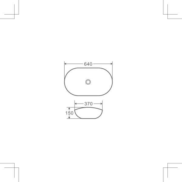 Boat 64 Oval Above Counter Basin 640 x 370 x 150mm