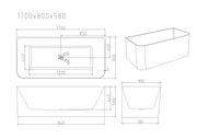 Bullion Ultra-Thin Back-to-Wall Bathtub - Gloss White mercioaustralia