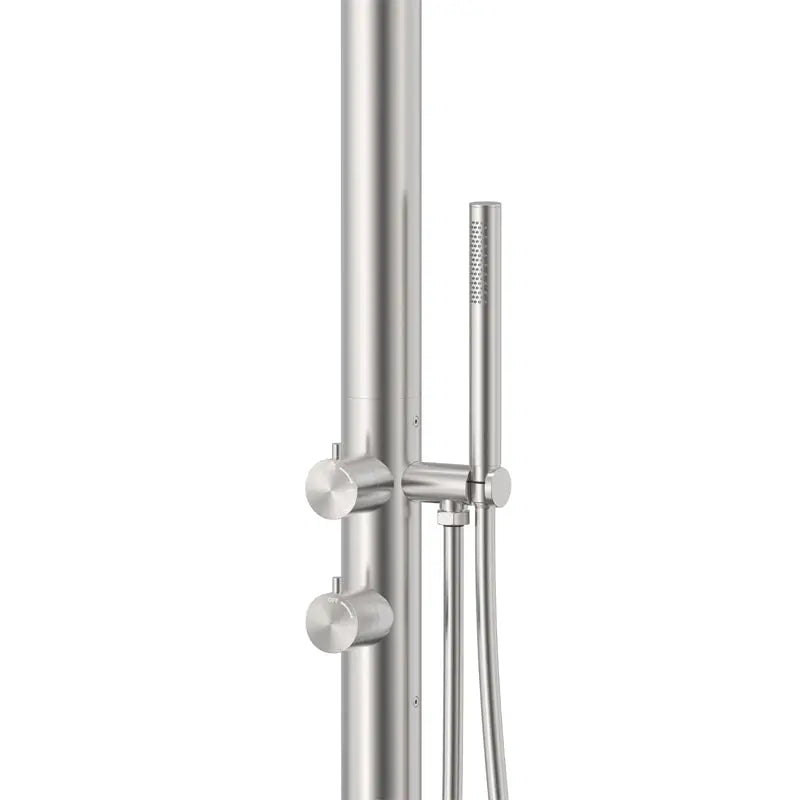 Round Out-Door Use Stainless Steel Freestanding Shower With Handheld Shower Aquaperla