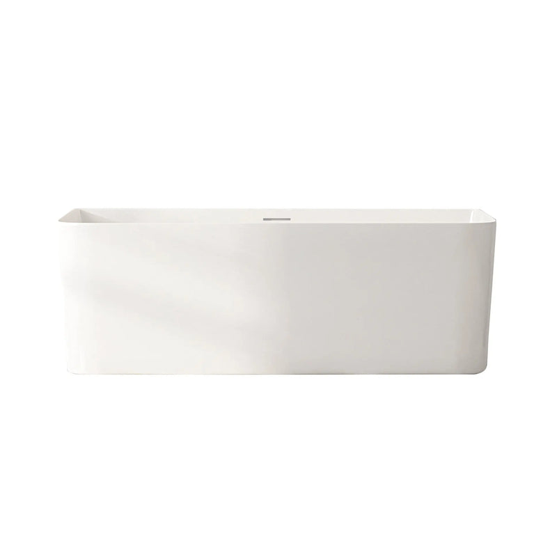 Bullion Ultra-Thin Back-to-Wall Bathtub - Gloss White mercioaustralia