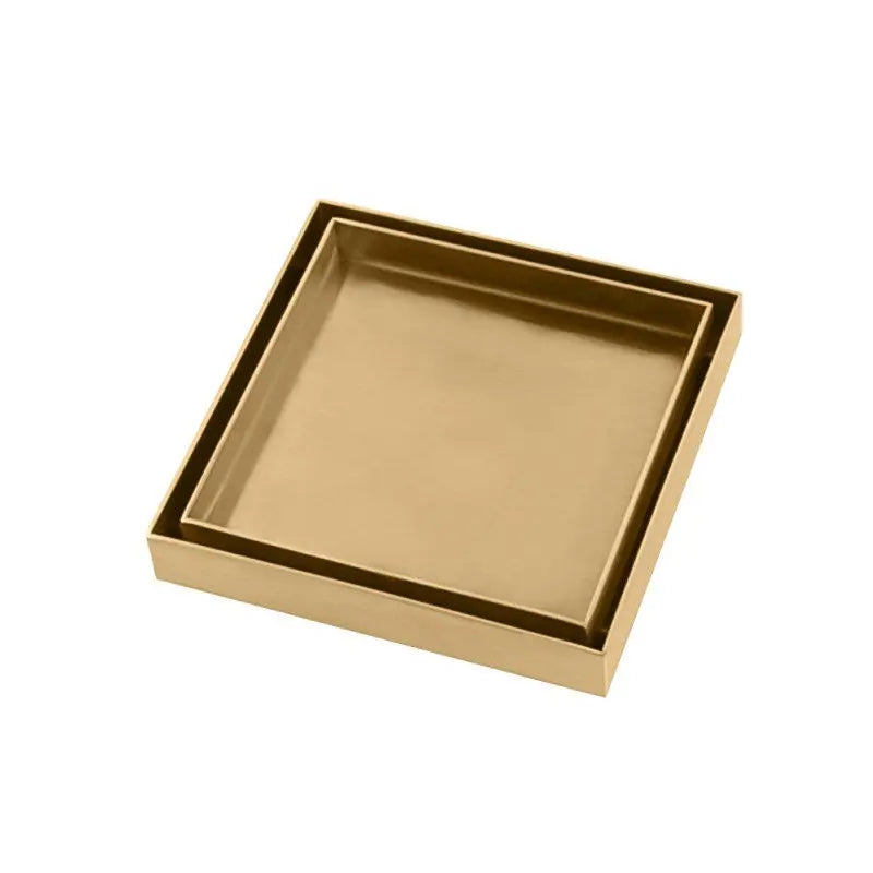 120x120mm Brushed Brass Tile Insert Drain - FIL Kitchen Bathroom