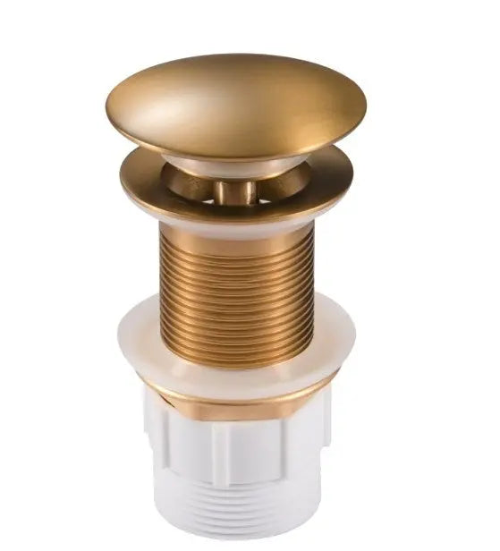 Brushed Brass Pop Up Waste No Overflow Aquaperla