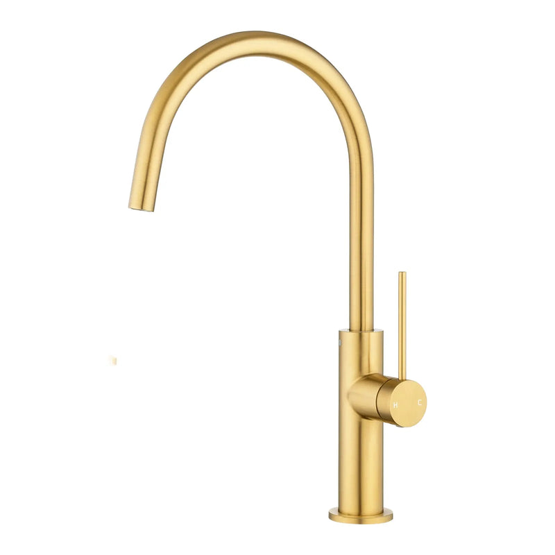 Standard Slim Stainless Steel Kitchen Mixer With 360° Swivel Spout Aquaperla