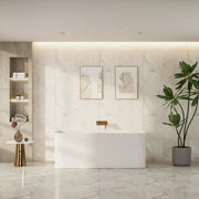 Bullion Ultra-Thin Back-to-Wall Bathtub - Gloss White mercioaustralia