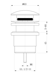 Universal Pop-up Waste Chrome/Matte Black/Brushed Nickel/Brushed Gold/Matte White/Gun Metal ACL