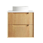 Byron Fluted Wall Hung Vanity Woodland Oak 600mm/750mm/900mm - FIL Kitchen Bathroom