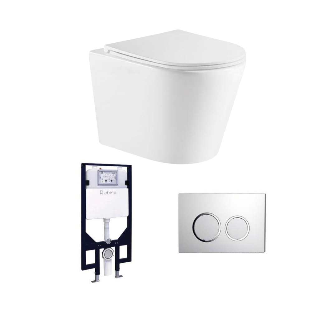 Rubine Wall-hung Cistern Wall-hung Pan Access Plate Package - Zion