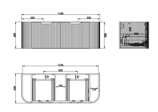 Bergen WH1200 Double Bowls-(Matt white/Matt Black/Solid Timber) - FIL Kitchen Bathroom