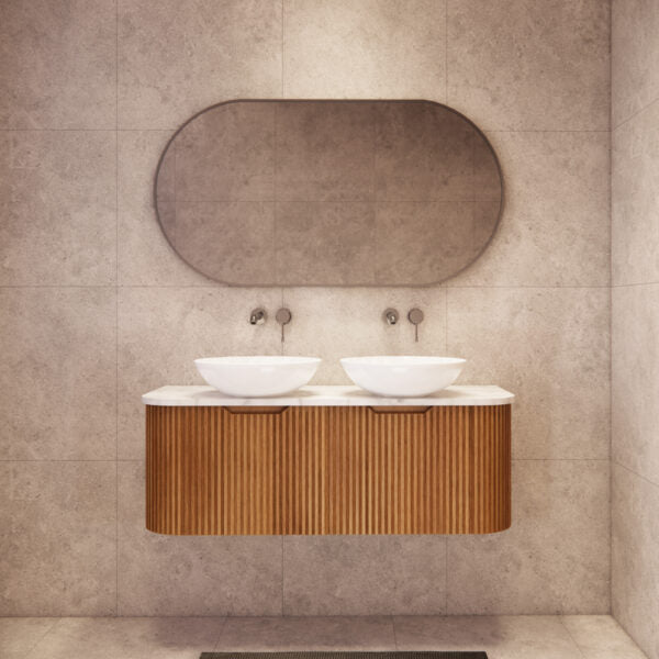 Bergen WH1200 Double Bowls-(Matt white/Matt Black/Solid Timber)