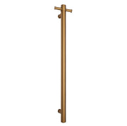 THERMOGROUP ROUND VERTICAL SINGLE HEATED TOWEL RAIL 900MM BRUSHED GOLD - FIL Kitchen Bathroom