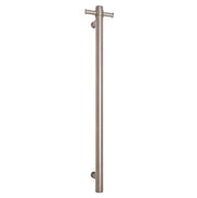 THERMOGROUP ROUND VERTICAL SINGLE HEATED TOWEL RAIL 900MM BRUSHED STAINLESS STEEL - FIL Kitchen Bathroom