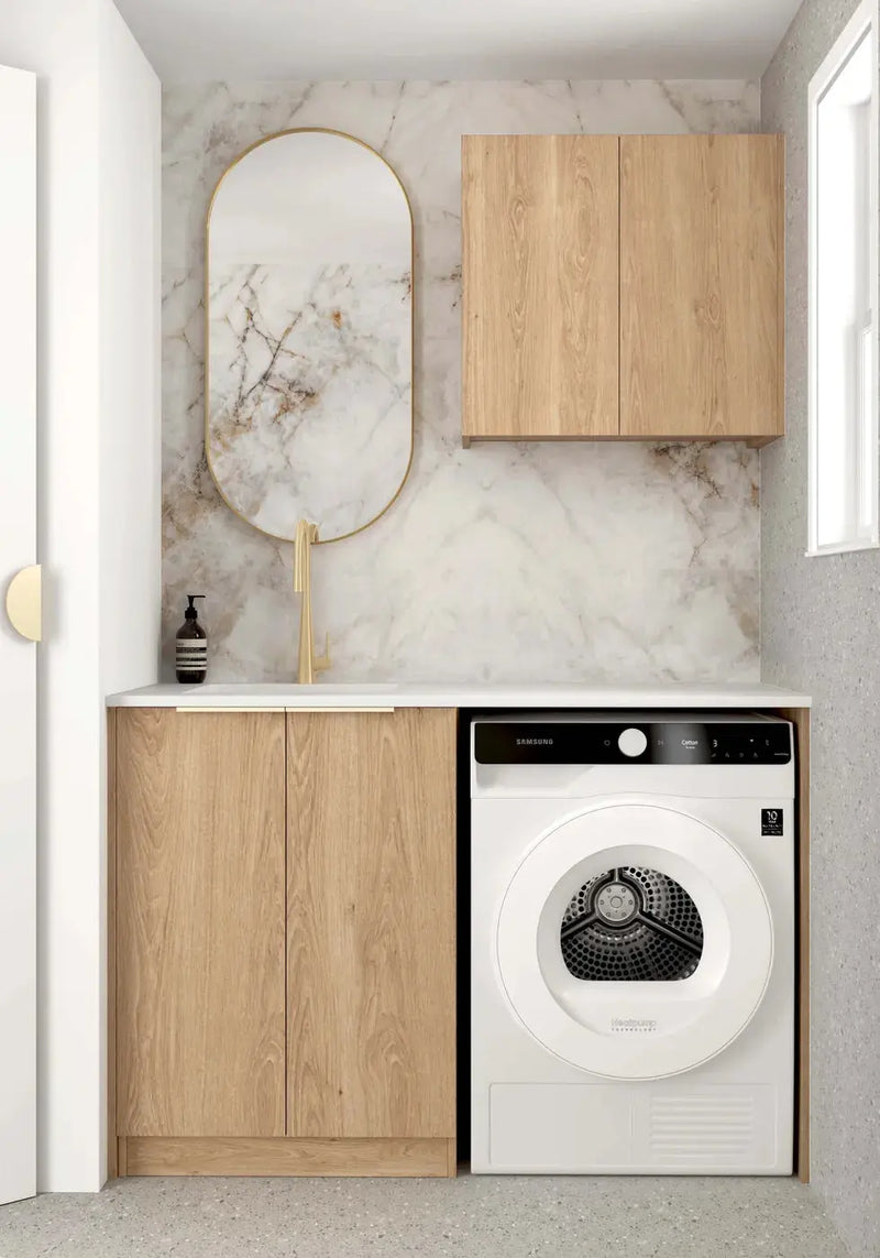 Byron/Bondi Natural Oak Laundry Kit 1305x600x2100 (Set-A) - FIL Kitchen Bathroom