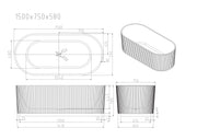 Rose Fluted V-Groove Freestanding Bathtub - Matt White mercioaustralia
